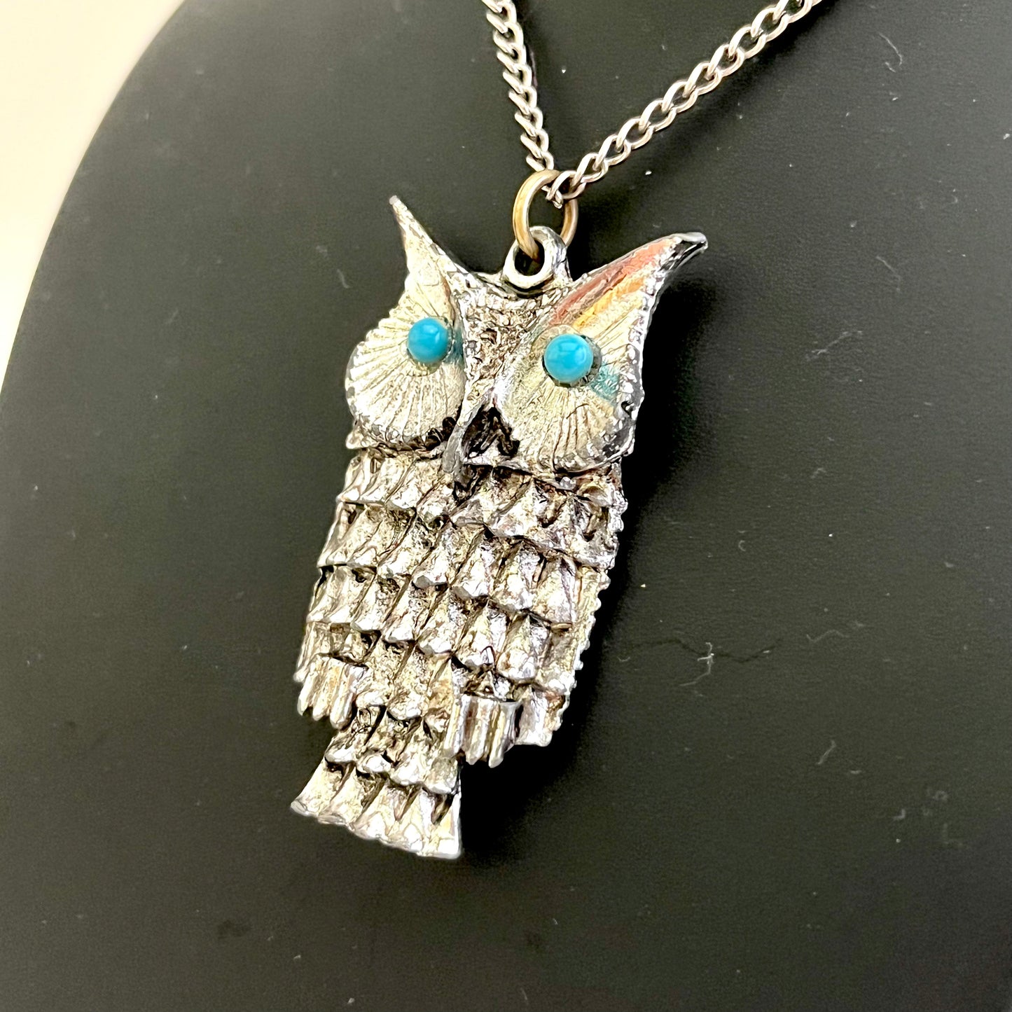 1970s Owl Pendant Necklace