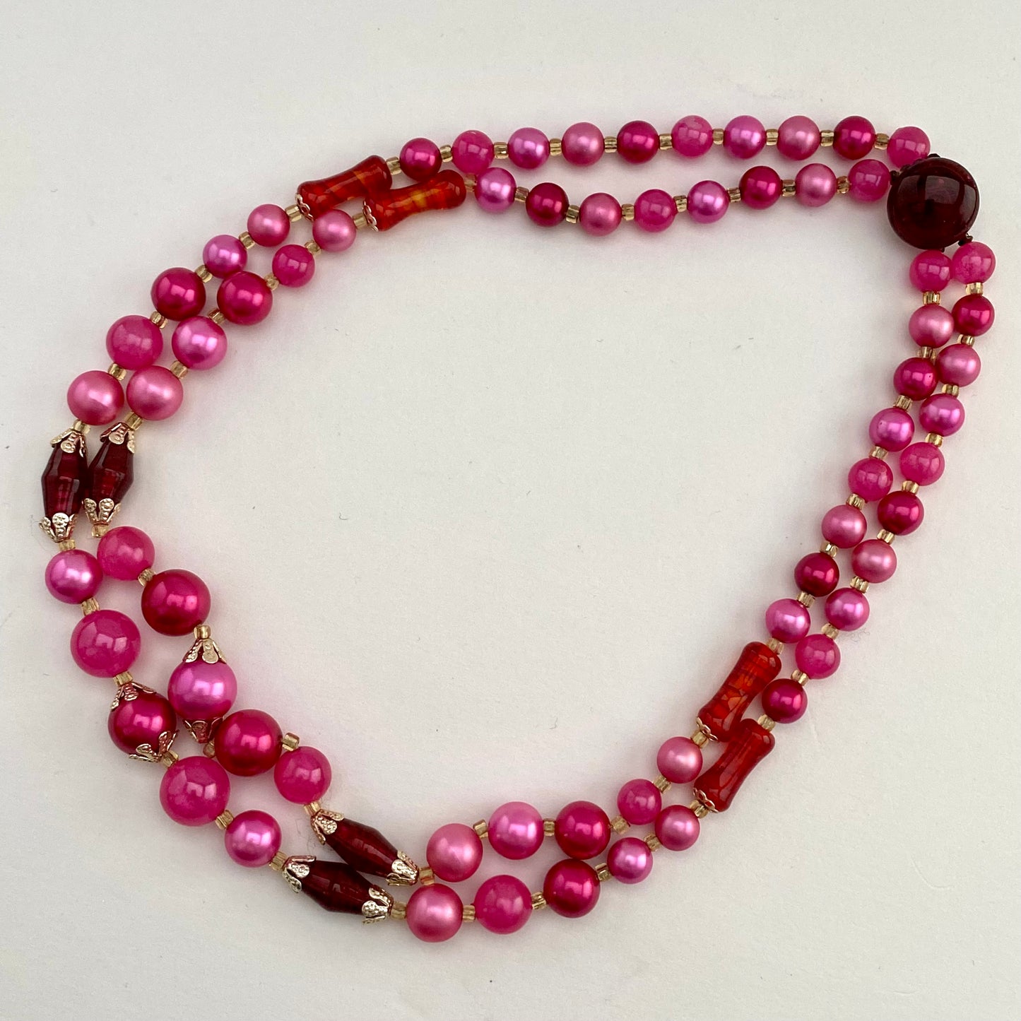 1960s Japan Double Strand Bead Necklace