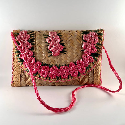 1960s/1970s Raffia & Straw Woven Clutch