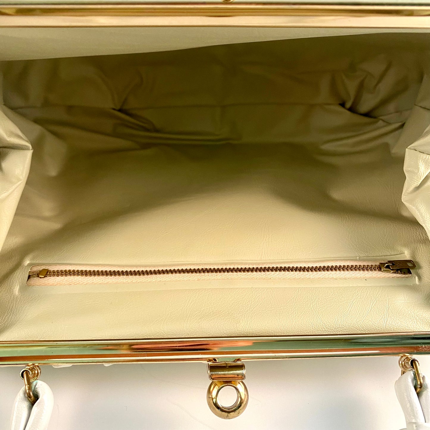 1960s White Frame Handbag