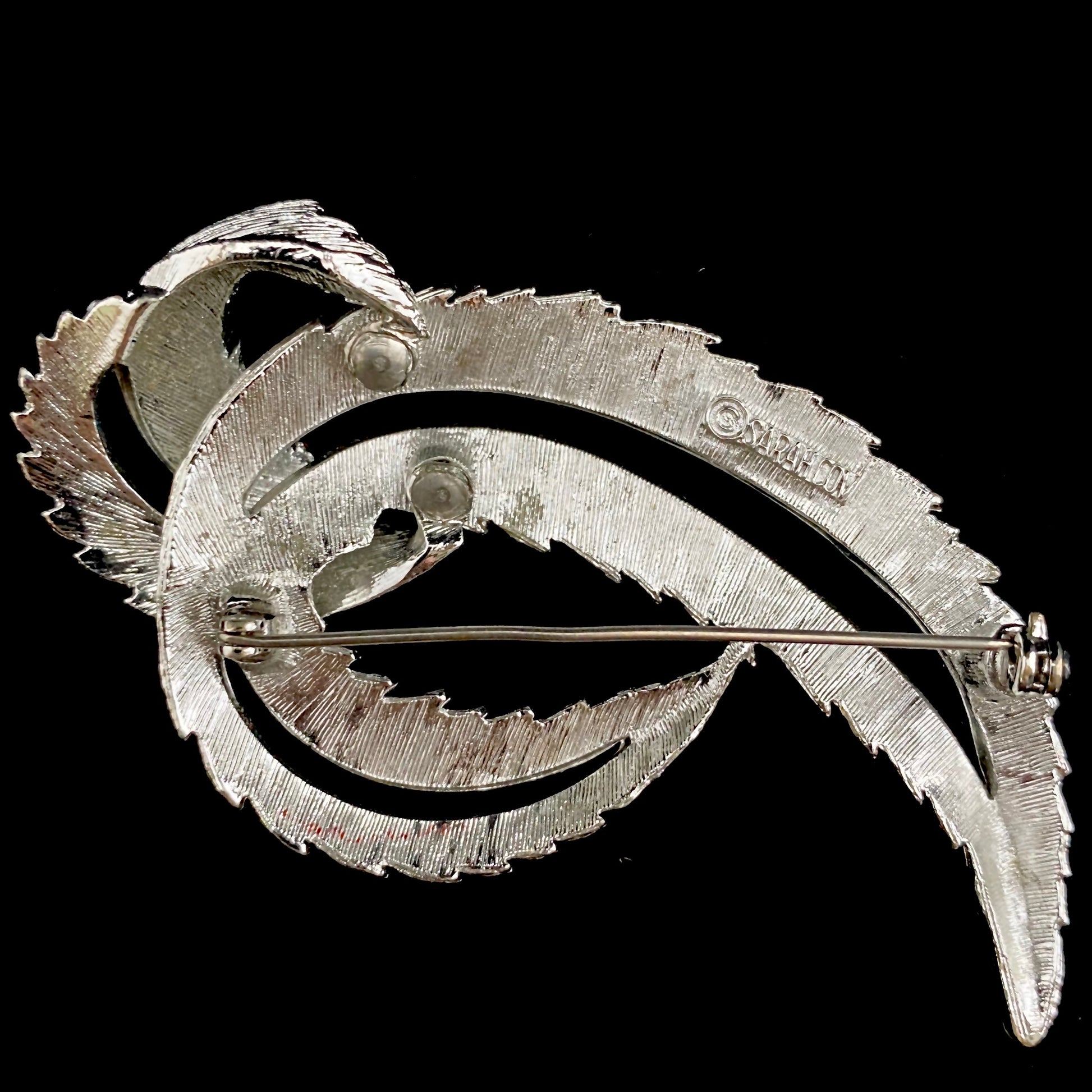 1964 Sarah Coventry Feather Fashion Brooch & Earrings Set - Retro Kandy Vintage