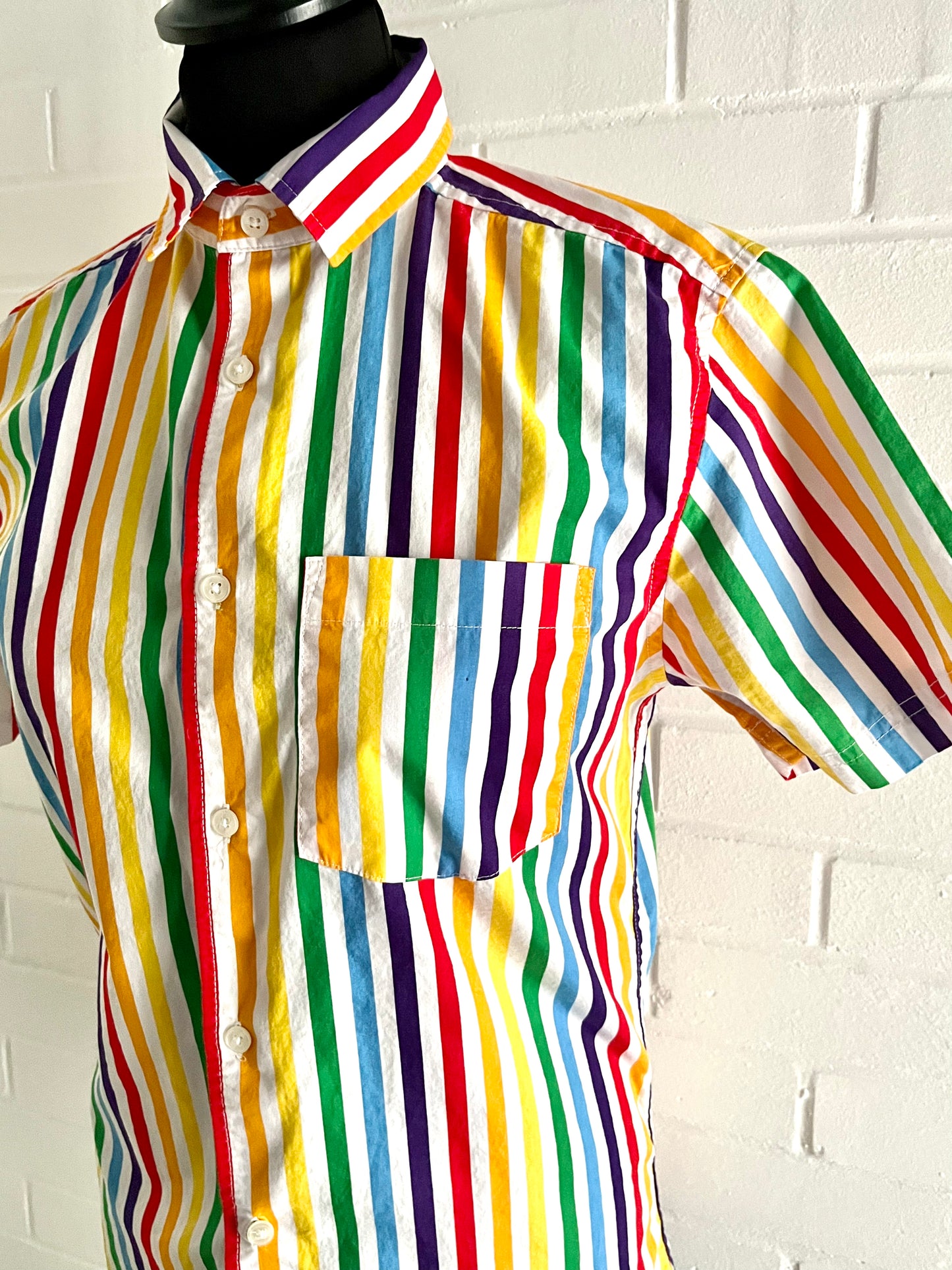 1980s Trinity Collection Rainbow Striped Shirt