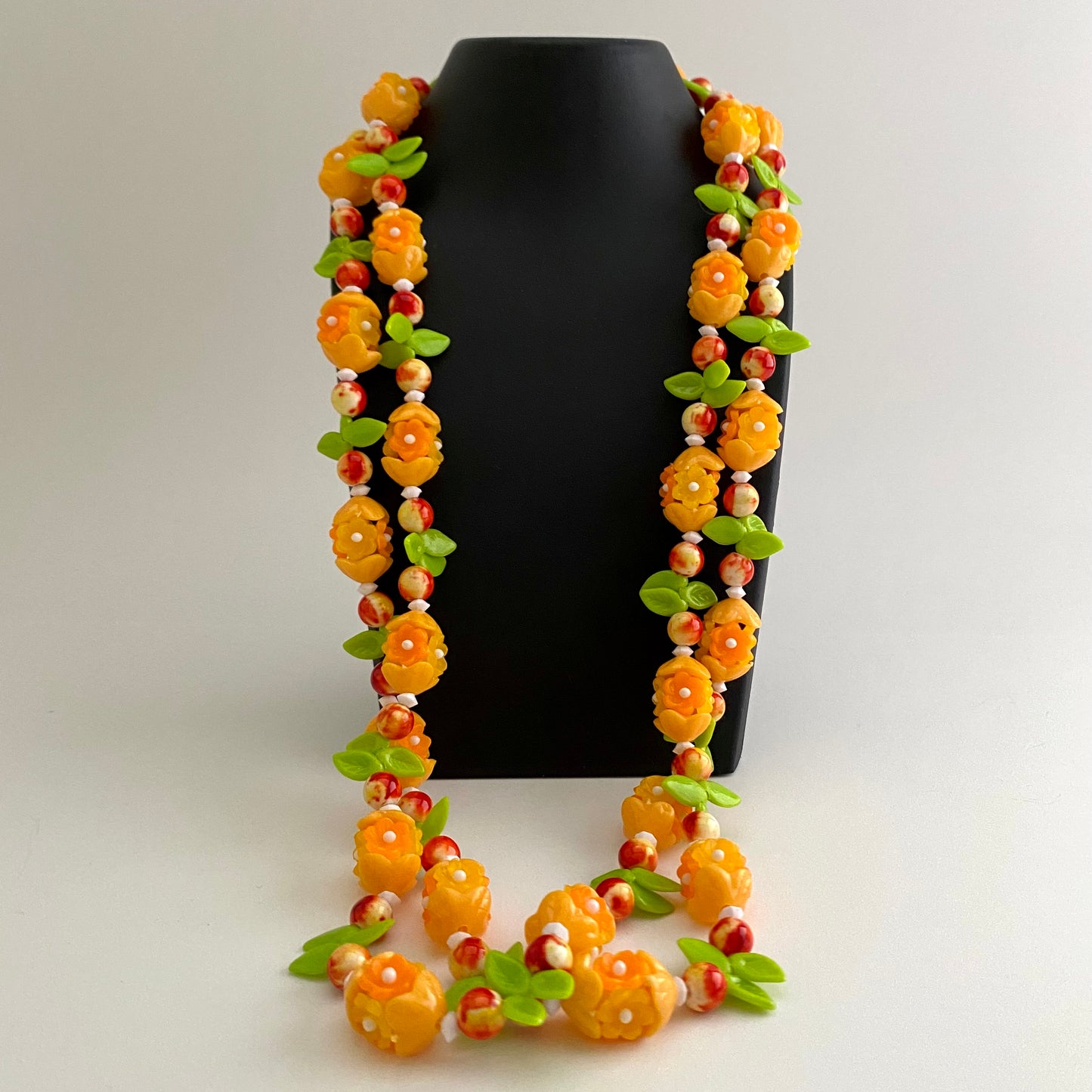 Late 60s/ Early 70s Orange Novelty Bead Necklace