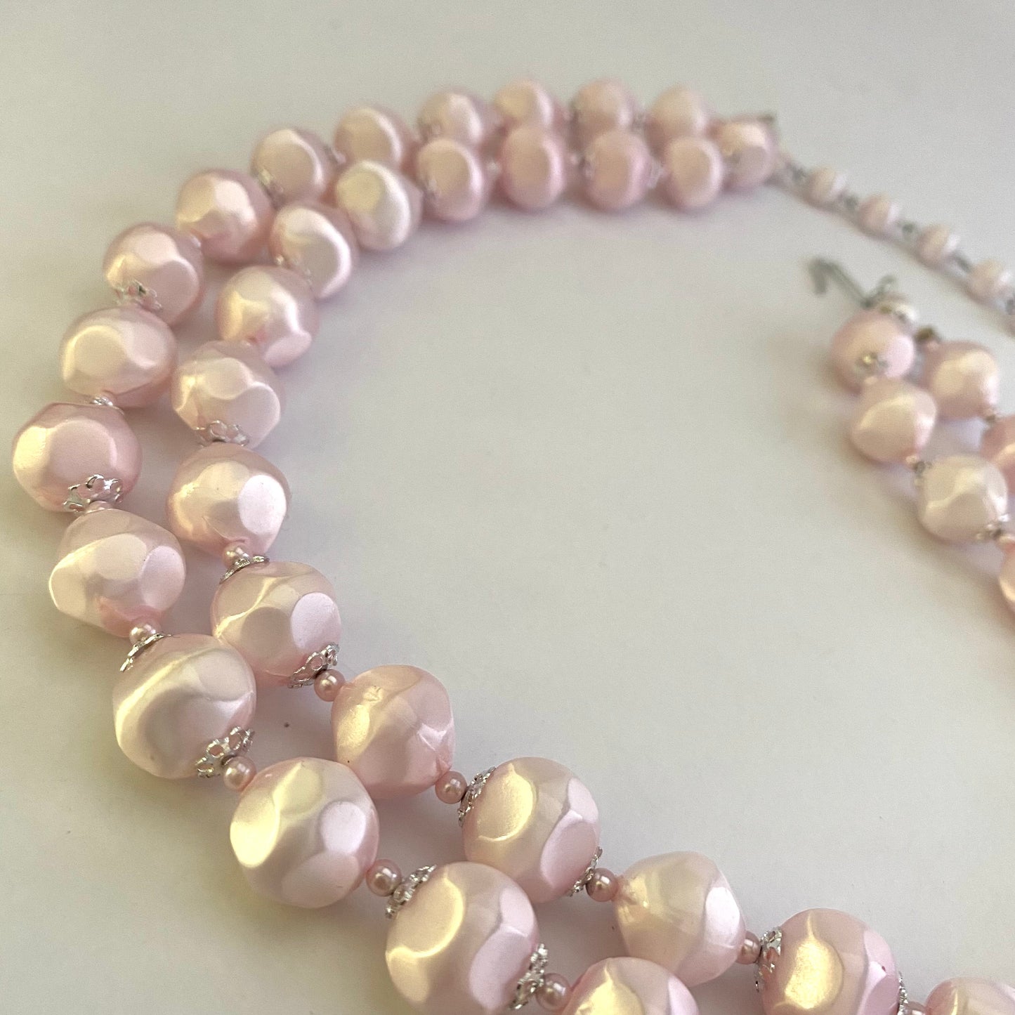 1960s Japan Pale Pink Necklace & Earring Set
