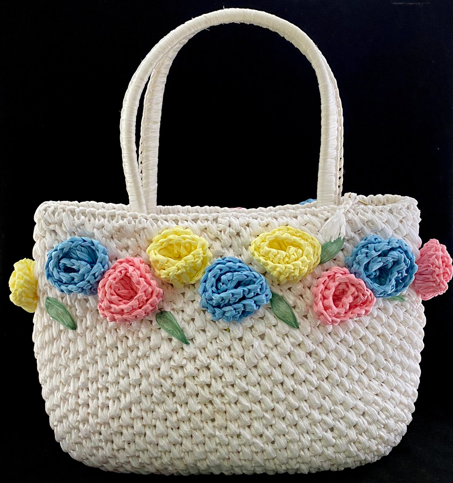 Late 50s/ Early 60s Security Quality Plus Raffia Handbag - Retro Kandy Vintage