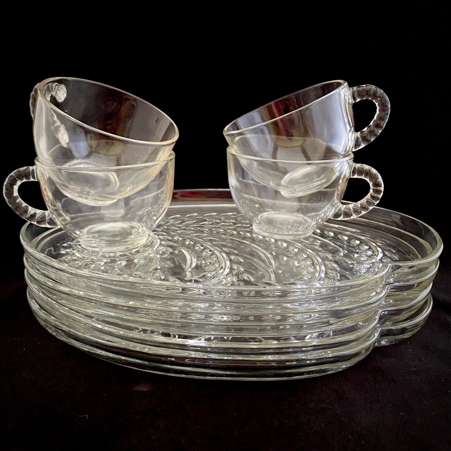 1950s Federal Glass, Homestead Snack Set