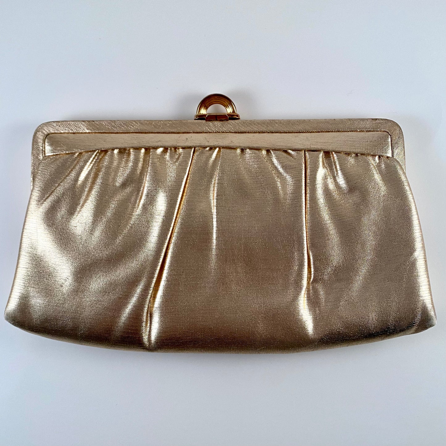 Late 60s/ Early 70s Mardane Gold Clutch With Interior Mirror