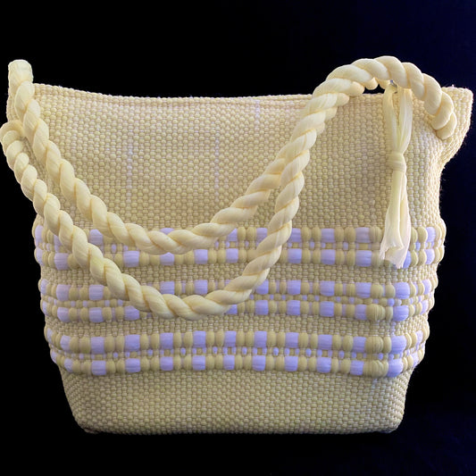 1960s Yellow Woven Handbag - Retro Kandy Vintage