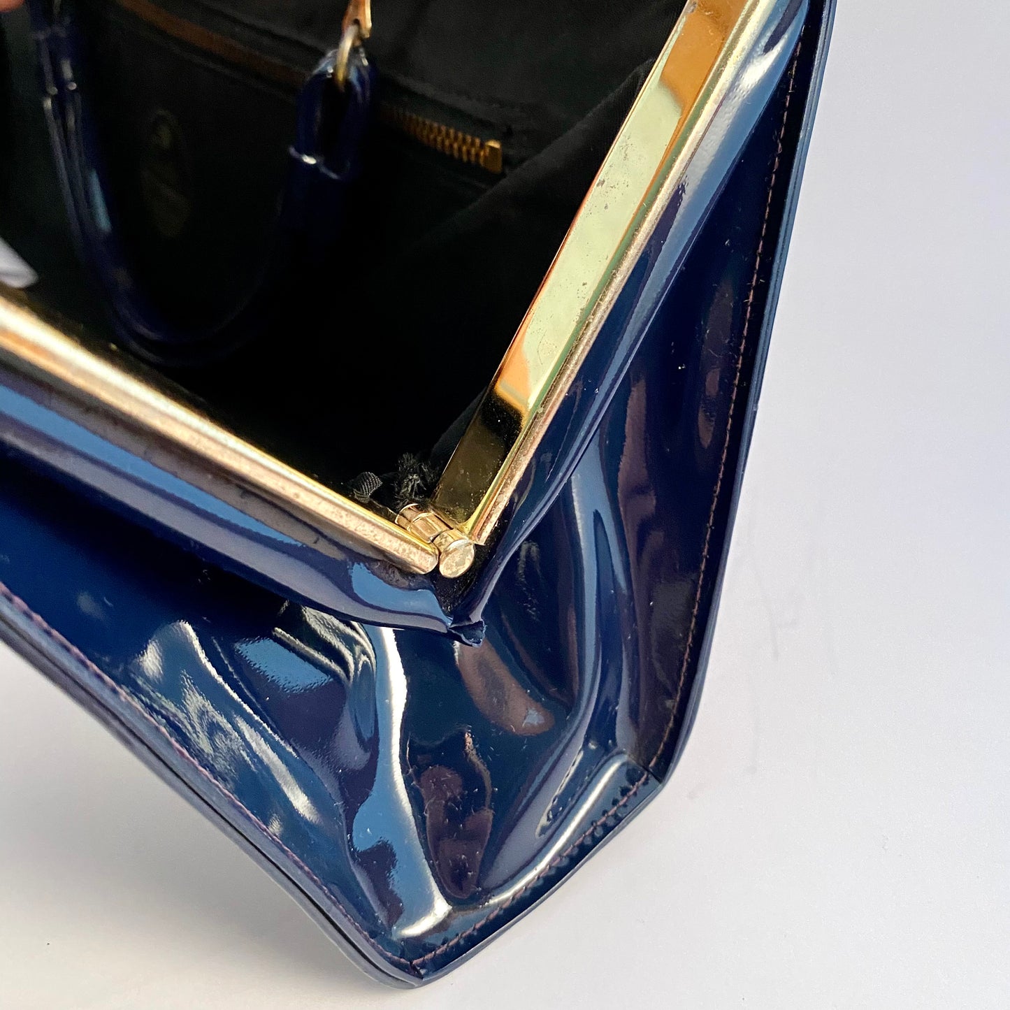 1950s Theodor California Blue Patent Leather Handbag/Clutch
