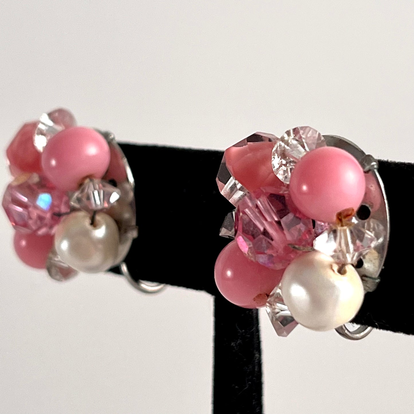 1960s Laguna Pink Bead Earrings