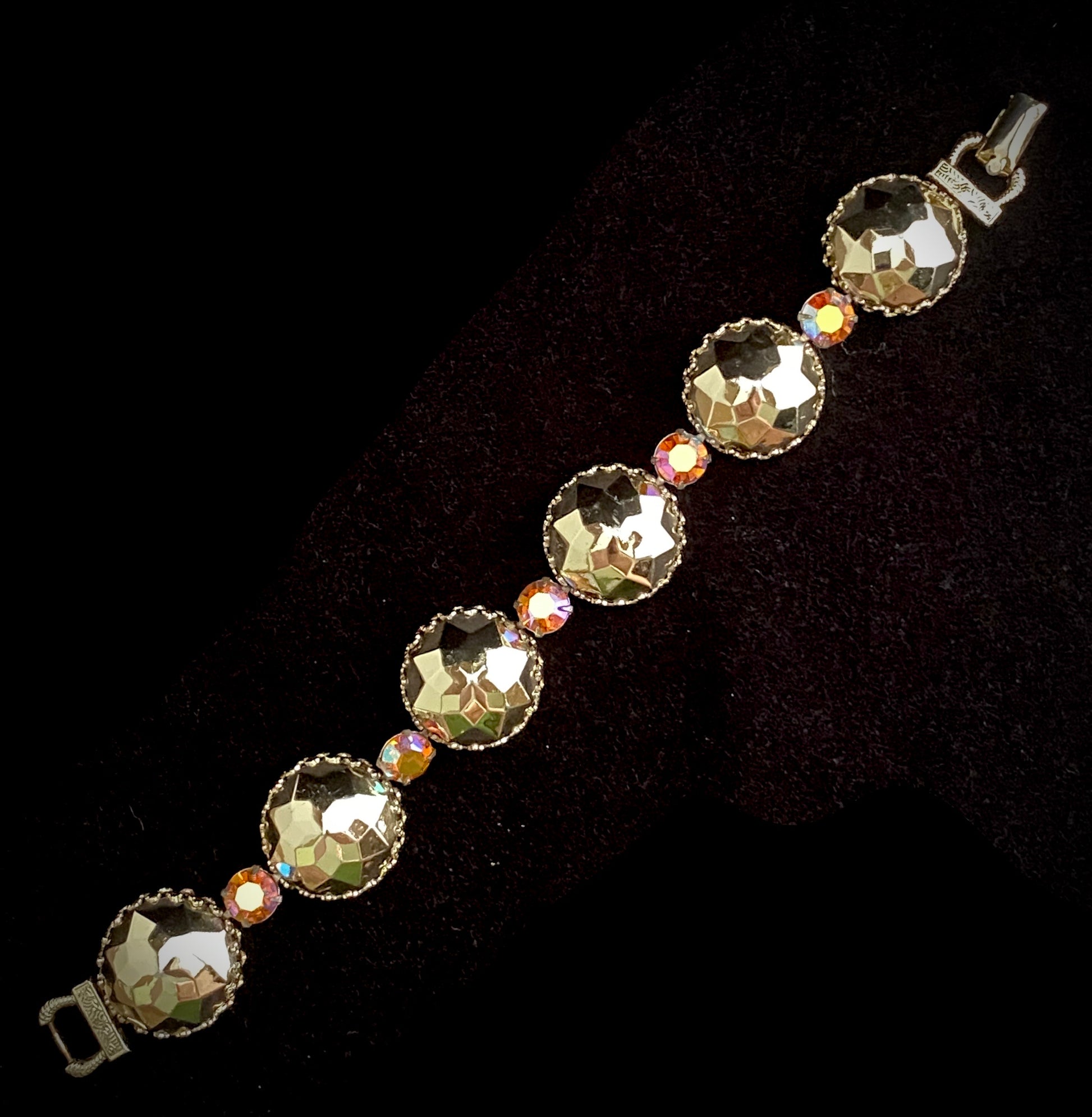 1960s Coro Faceted Domed Bracelet - Retro Kandy Vintage