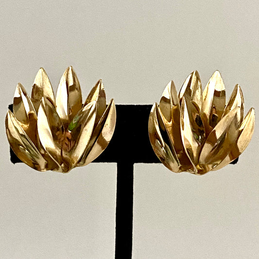 1960s Abstract Leaf/Flower Earrings