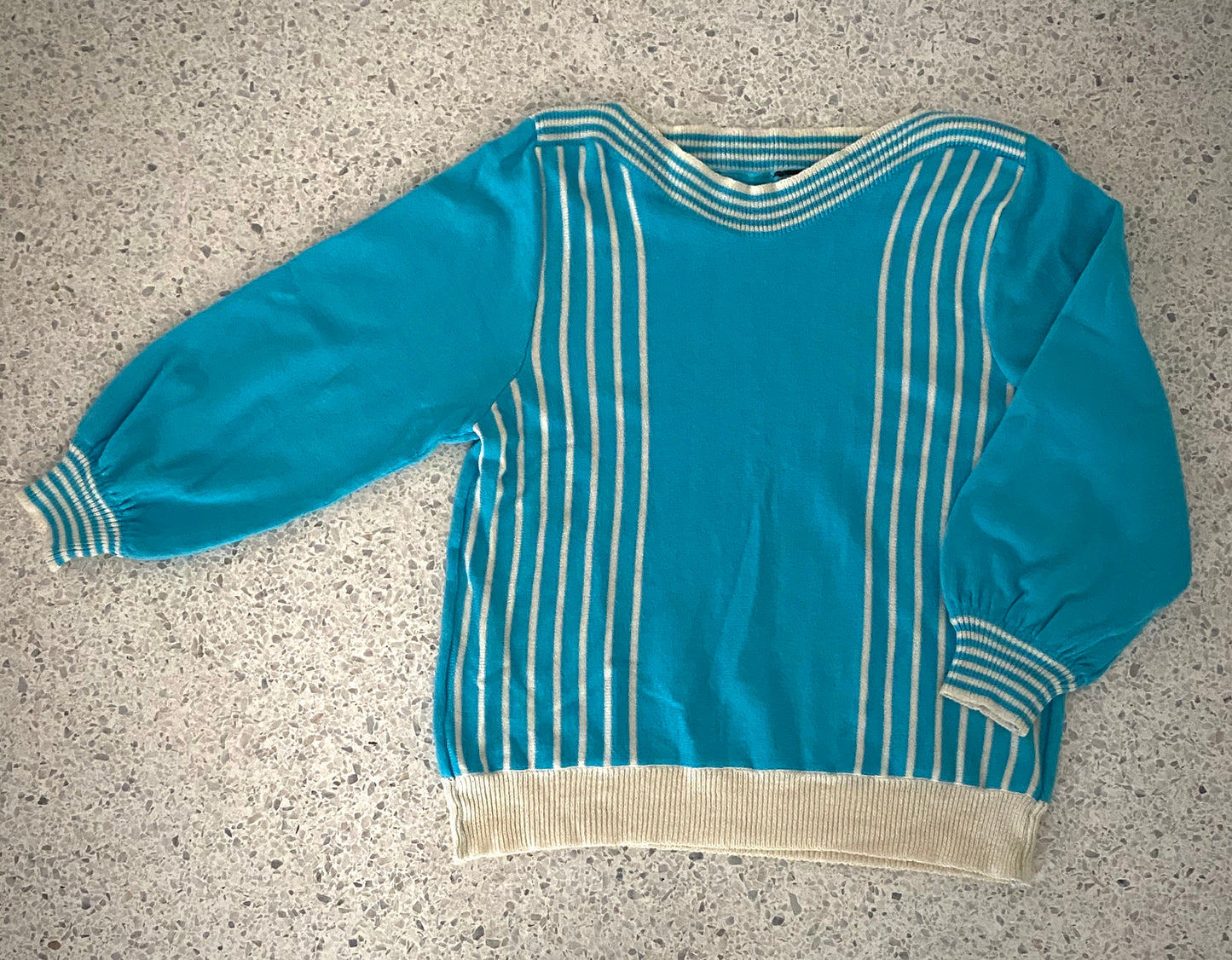 1980s Retro Aqua Sweater