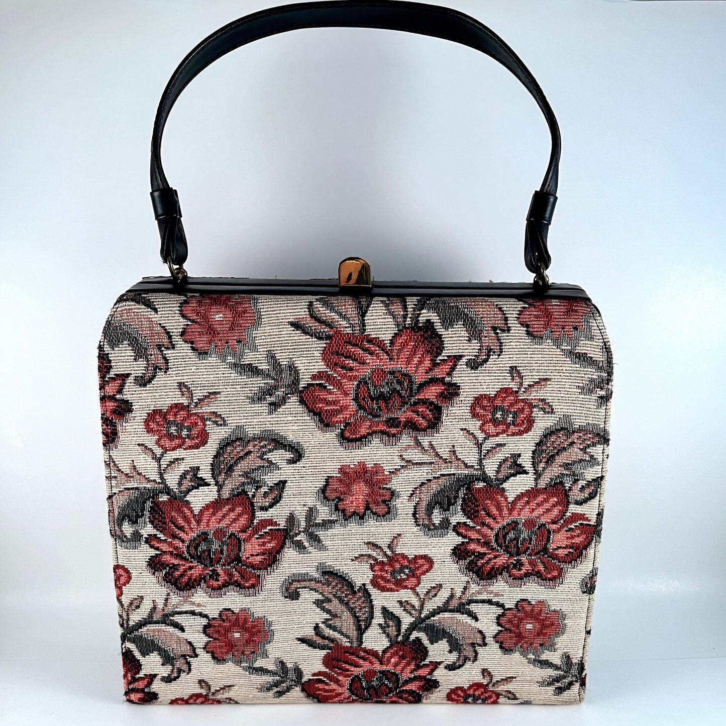 1960s Flowered Tapestry Handbag