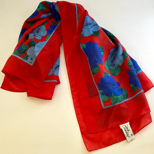 Late 70s/ Early 80s Sarah Coventry Flowered Scarf
