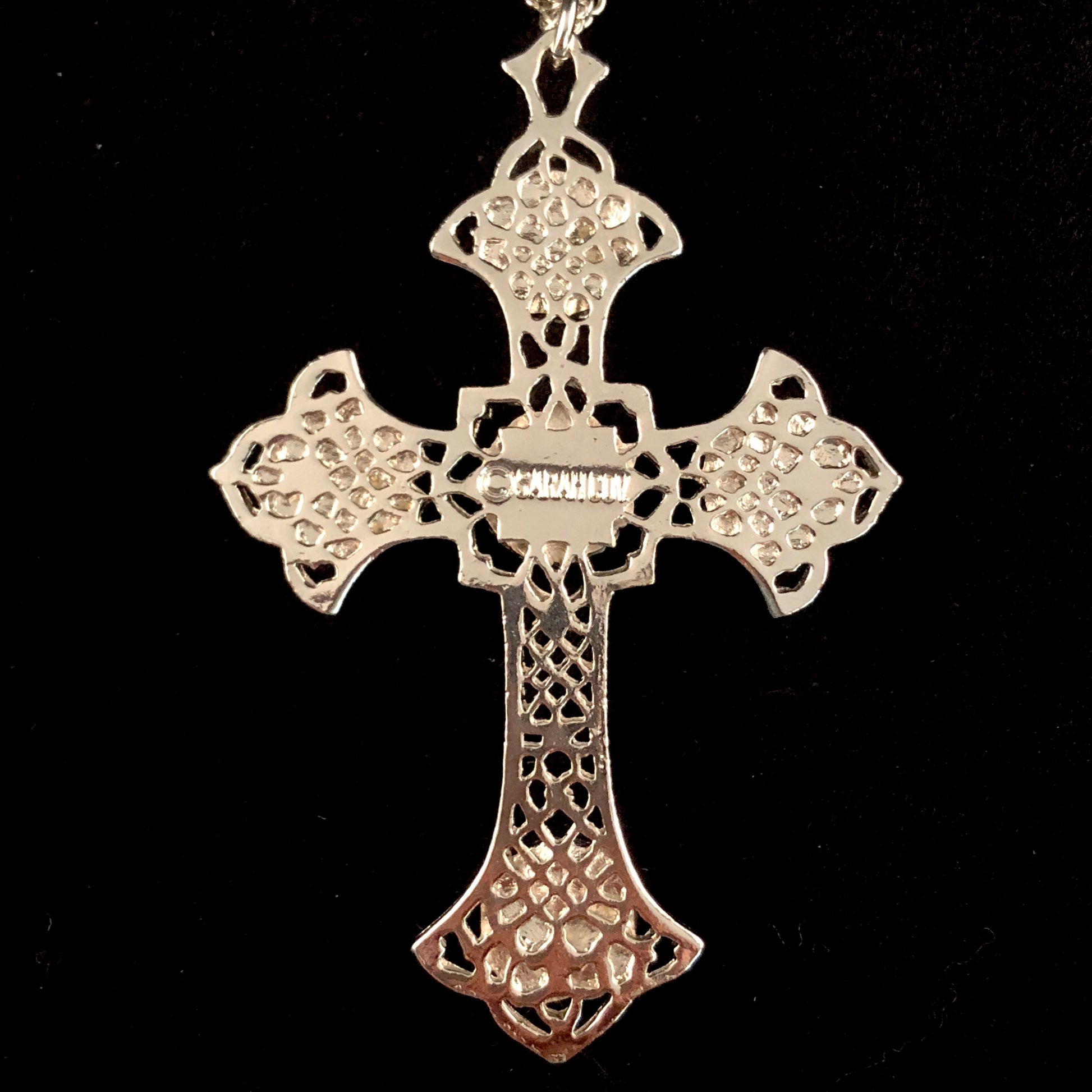 Early to Mid 70s Sarah Coventry Crusader Cross Necklace in Original Box - Retro Kandy Vintage