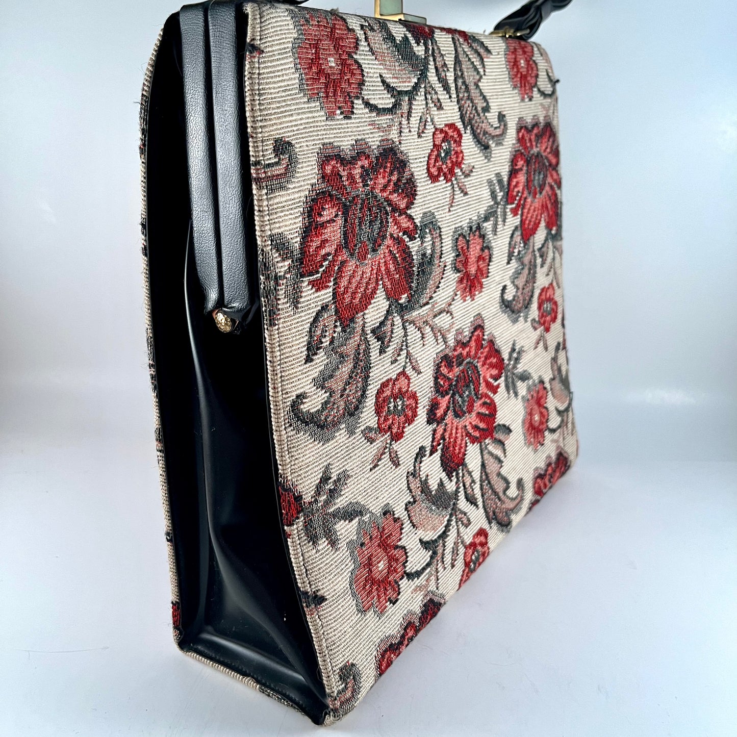 1960s Flowered Tapestry Handbag