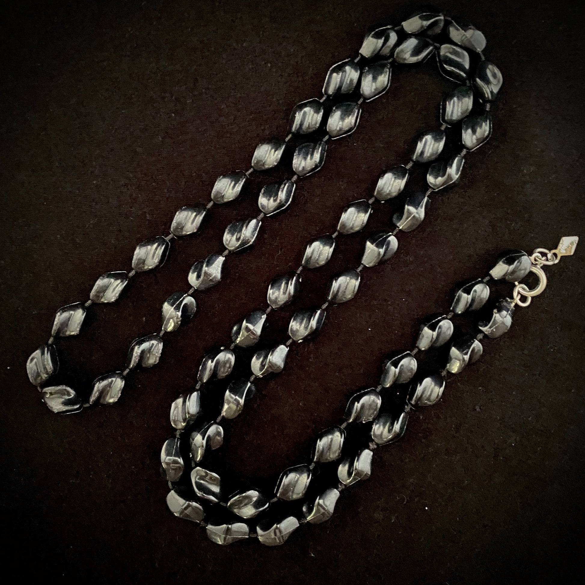 1975 Sarah Coventry Jet Black Holiday Beads - Retro Kandy Vintage