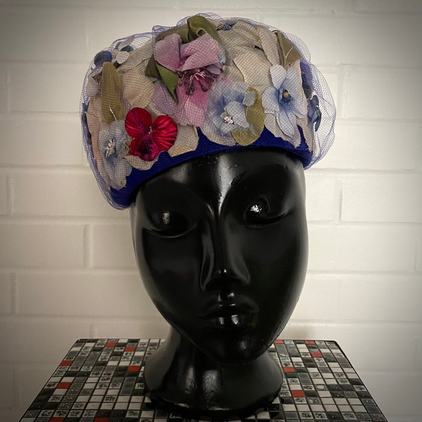 Late 50s/ Early 60s Flowered Pillbox Hat
