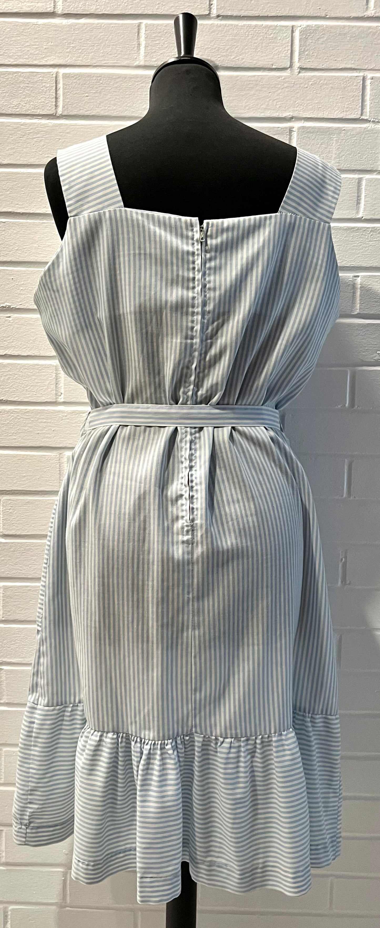 1960s Striped Embroidered Sundress/ Housedress