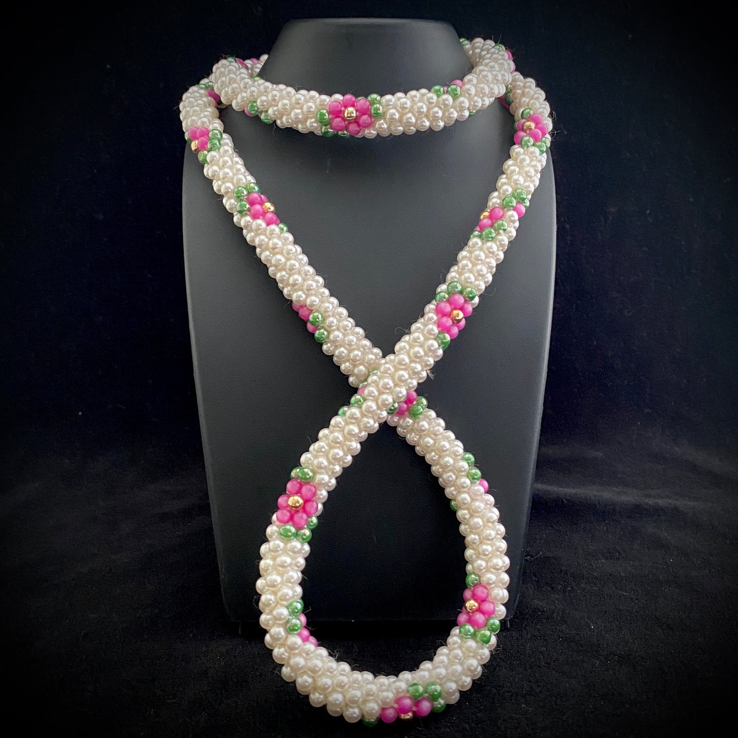 1970s Beaded Rope Necklace - Retro Kandy Vintage