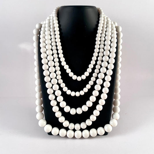 1960s Japan 5 Strand Bead Necklace