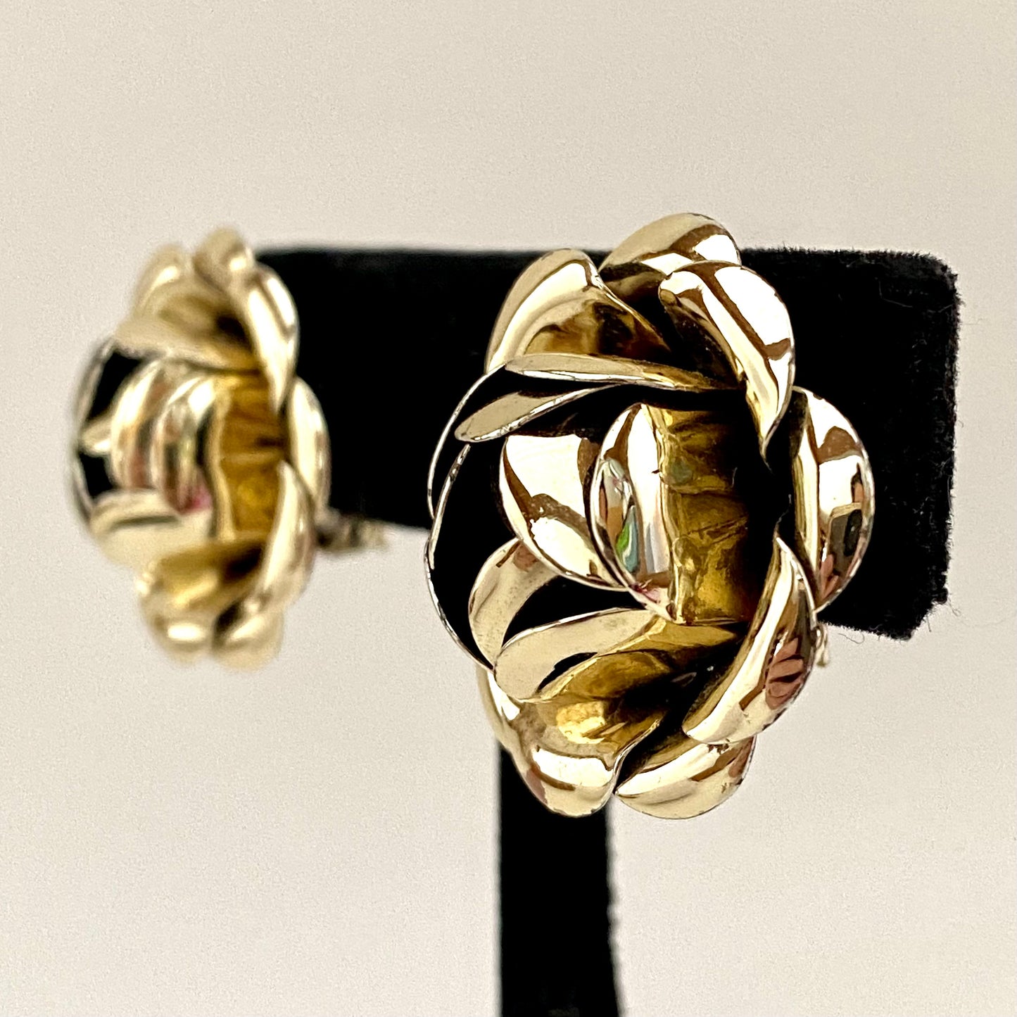 1960s Gold-Tone Flower Earrings