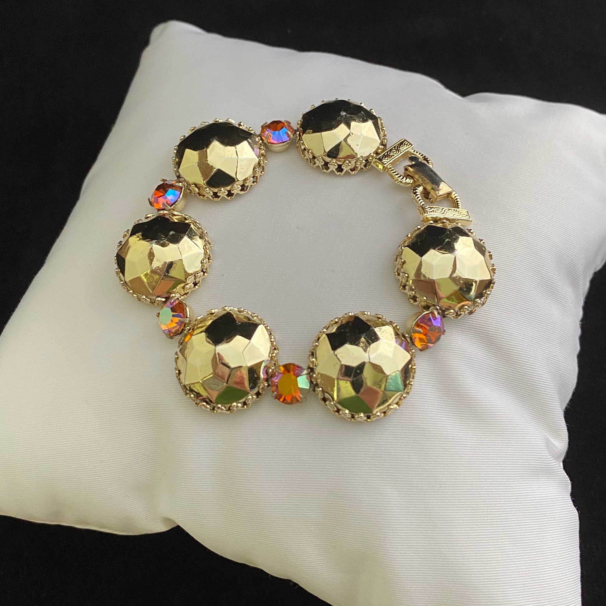 1960s Coro Faceted Domed Bracelet - Retro Kandy Vintage