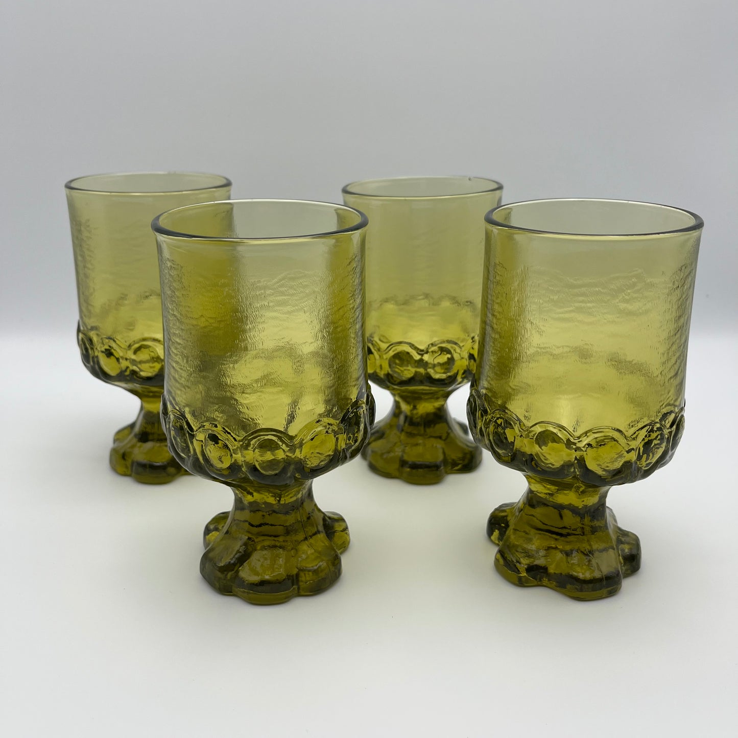 1970s Green Glass Goblets (Set of 4)