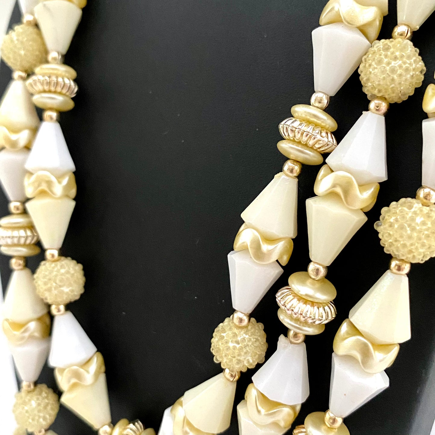 1960s Hong Kong 3-Strand Bead Necklace