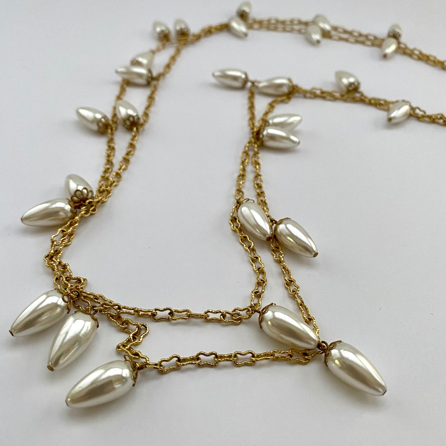 1980s Double Strand Faux Pearl Necklace