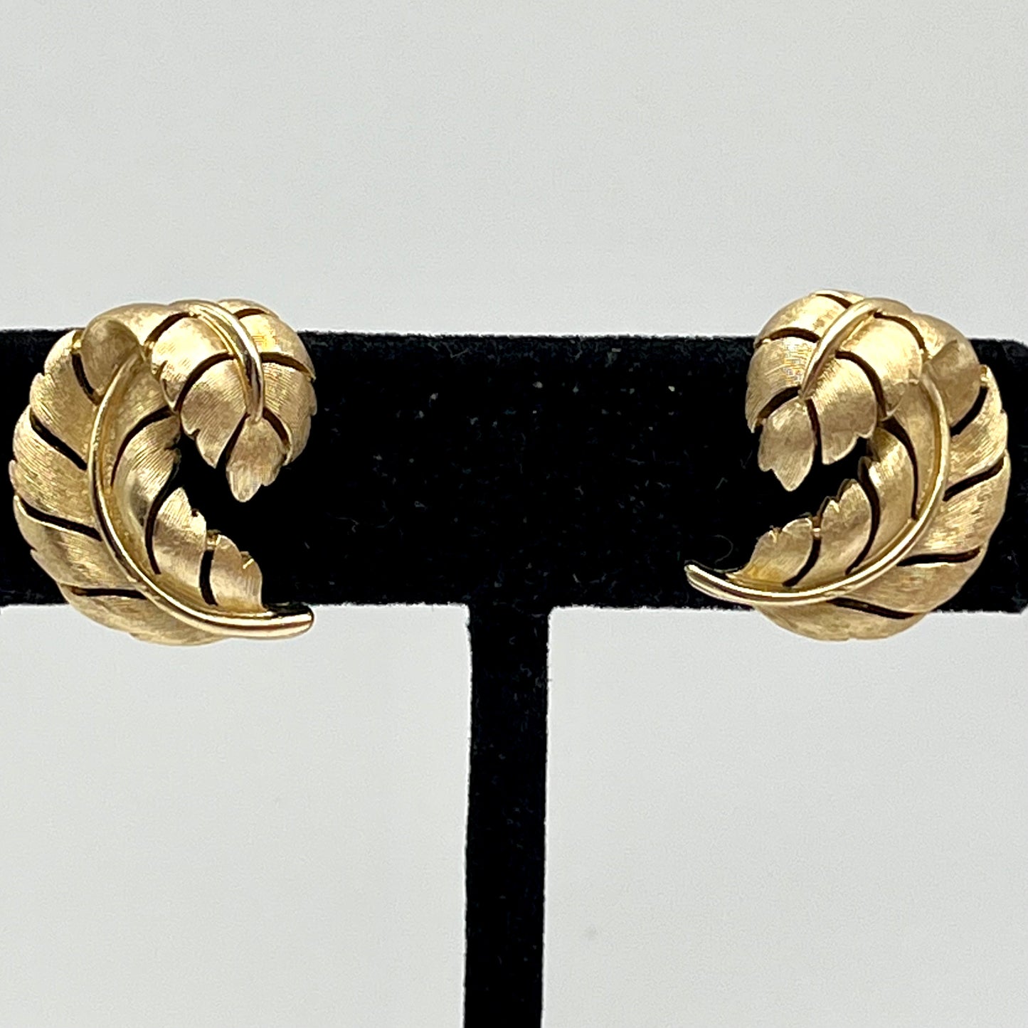 1960s Crown Trifari Feather Earrings