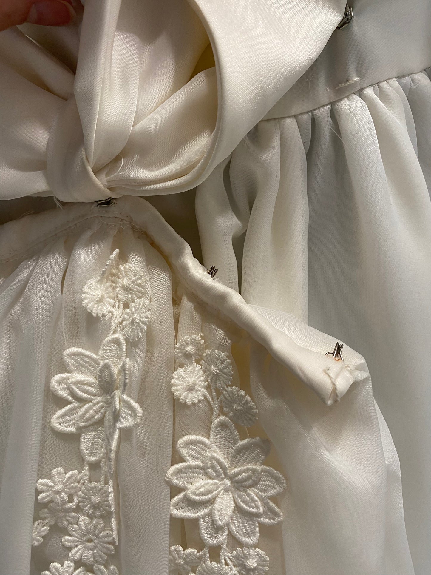 Late 60s/ Early 70s Bridal Originals Wedding Dress, Detachable Train & Veil