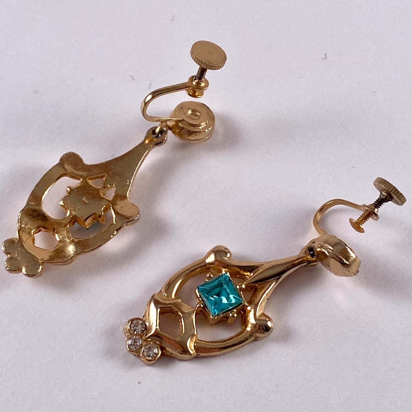 Late 50s/ Early 60s Rhinestone Chandelier Earrings