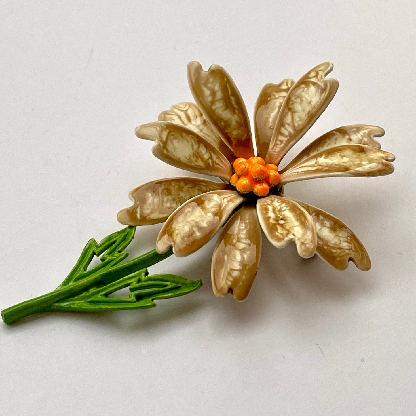 Late 60s/ Early 70s JJ (Jonette Jewelry Co.) Enamel Flower Brooch