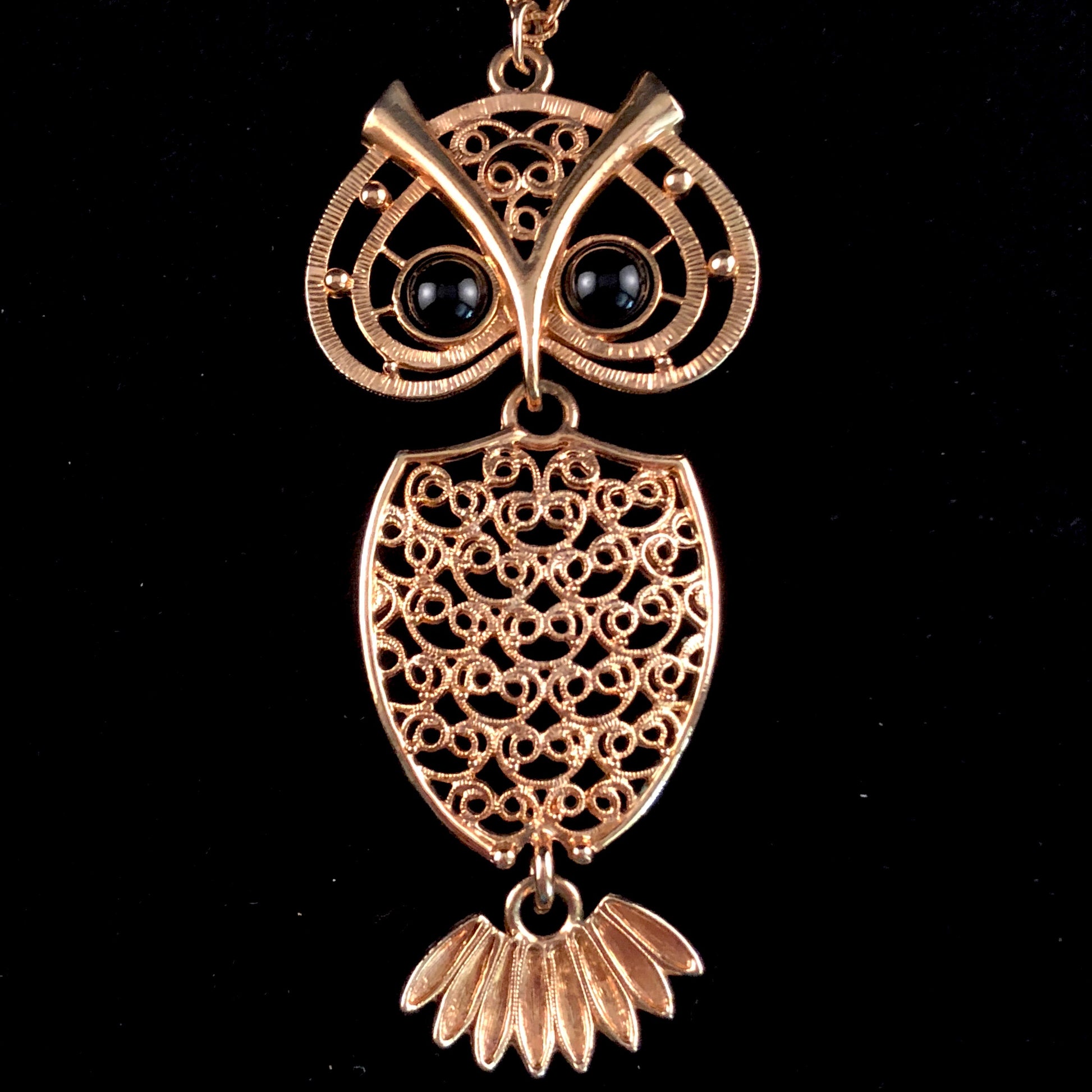 1974 Sarah Coventry Nite-Owl Necklace - Retro Kandy Vintage