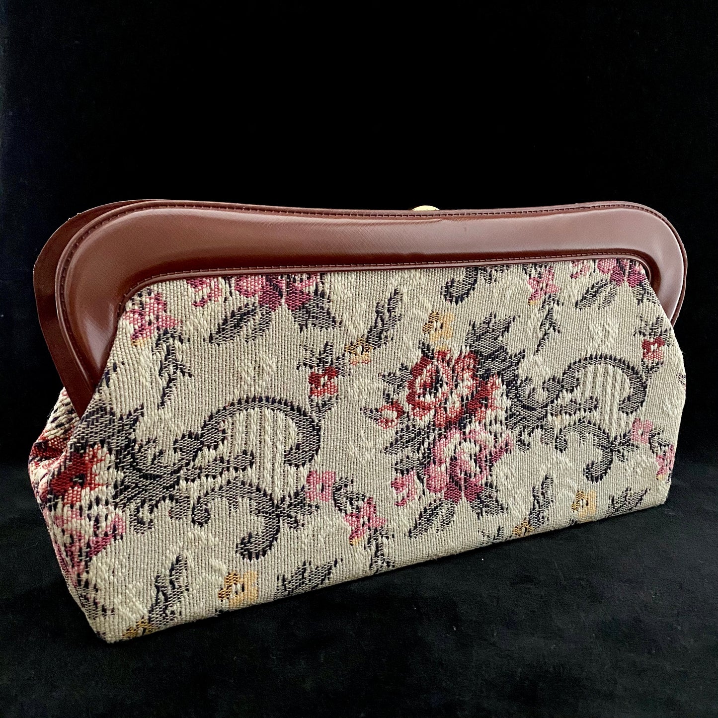 1970s Tapestry Clutch With Leather Lining