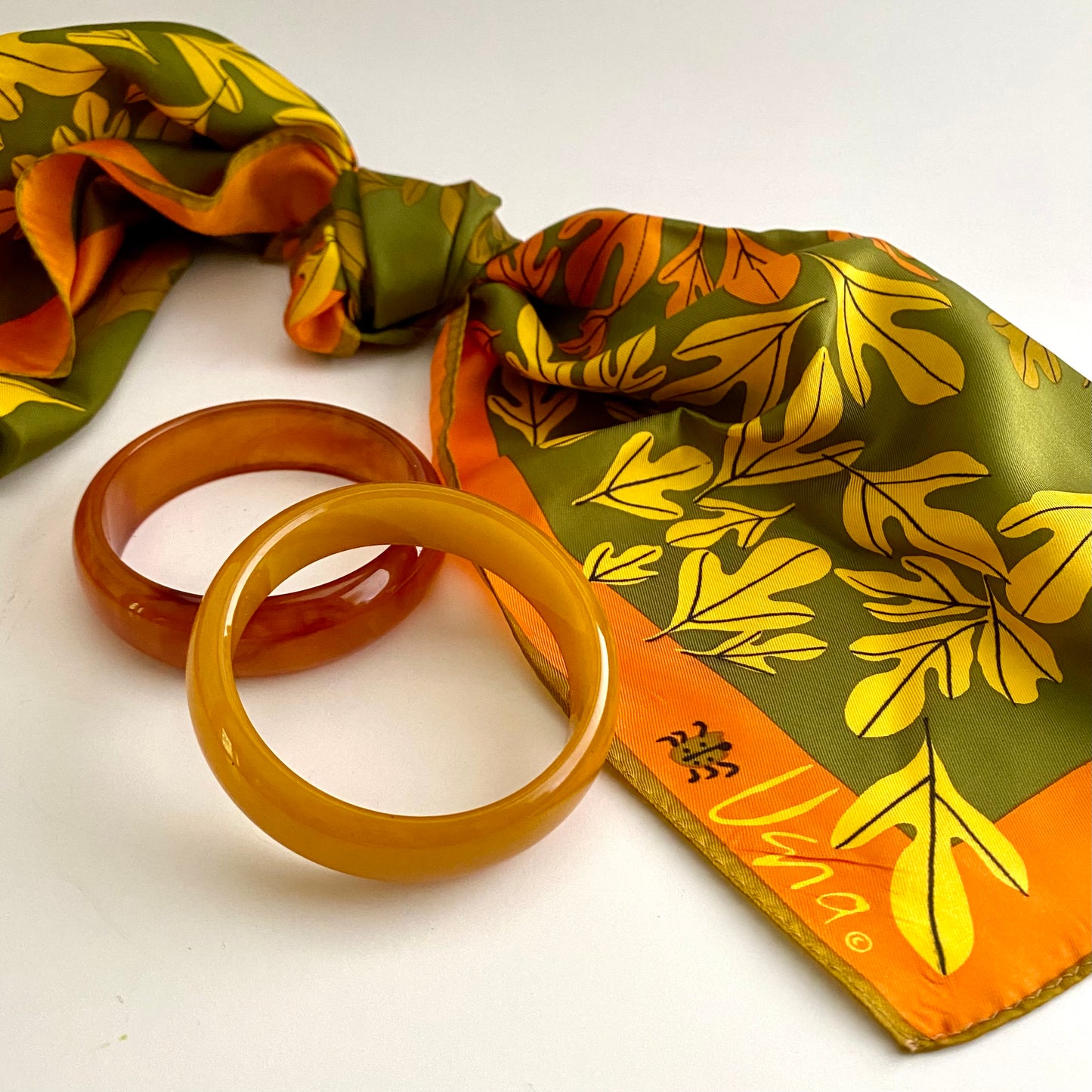 Late 60s/ Early 70s Relpo 6276 Leaf Patterned Creamer & Saucer