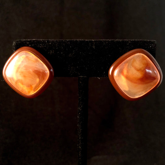 1986 Avon Polished Spectrum Amber Earrings - Retro Kandy Vintage