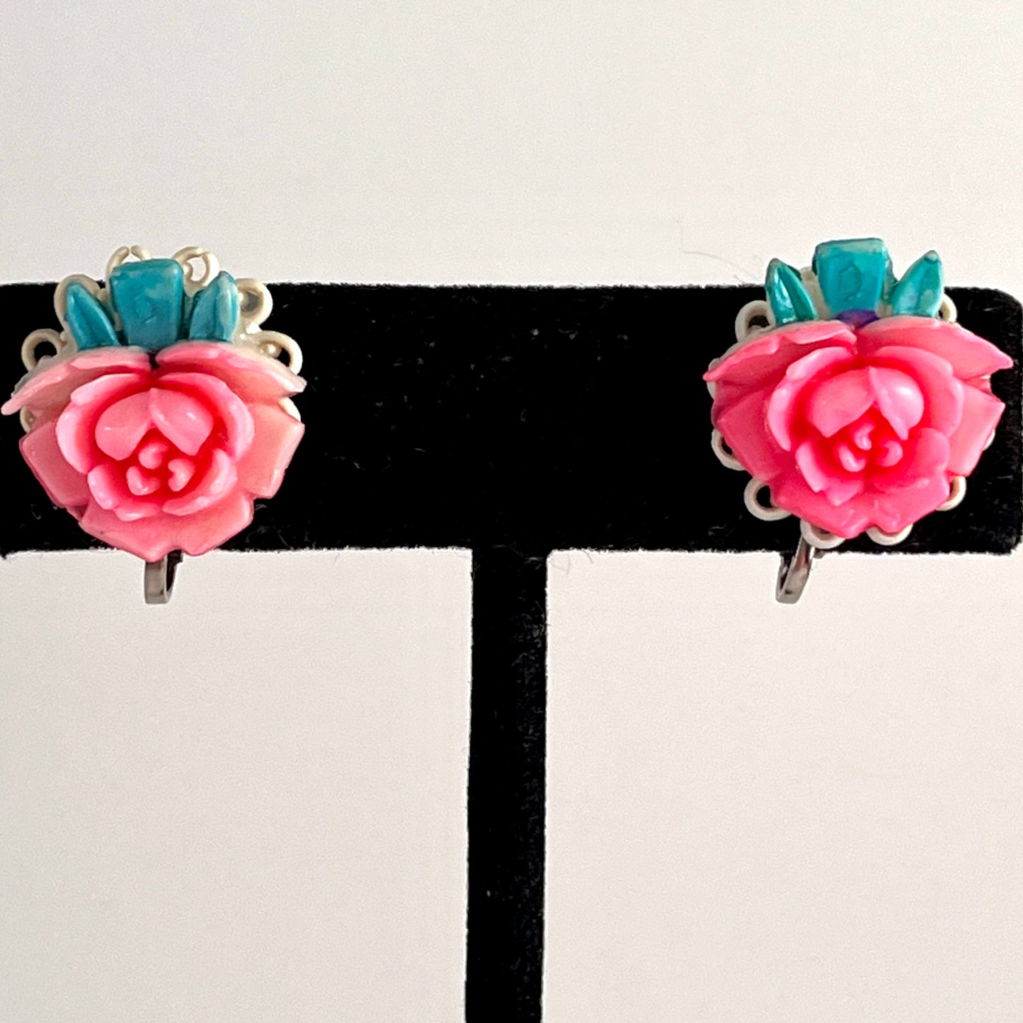 Late 50s/ Early 60s Rose Clip Earrings