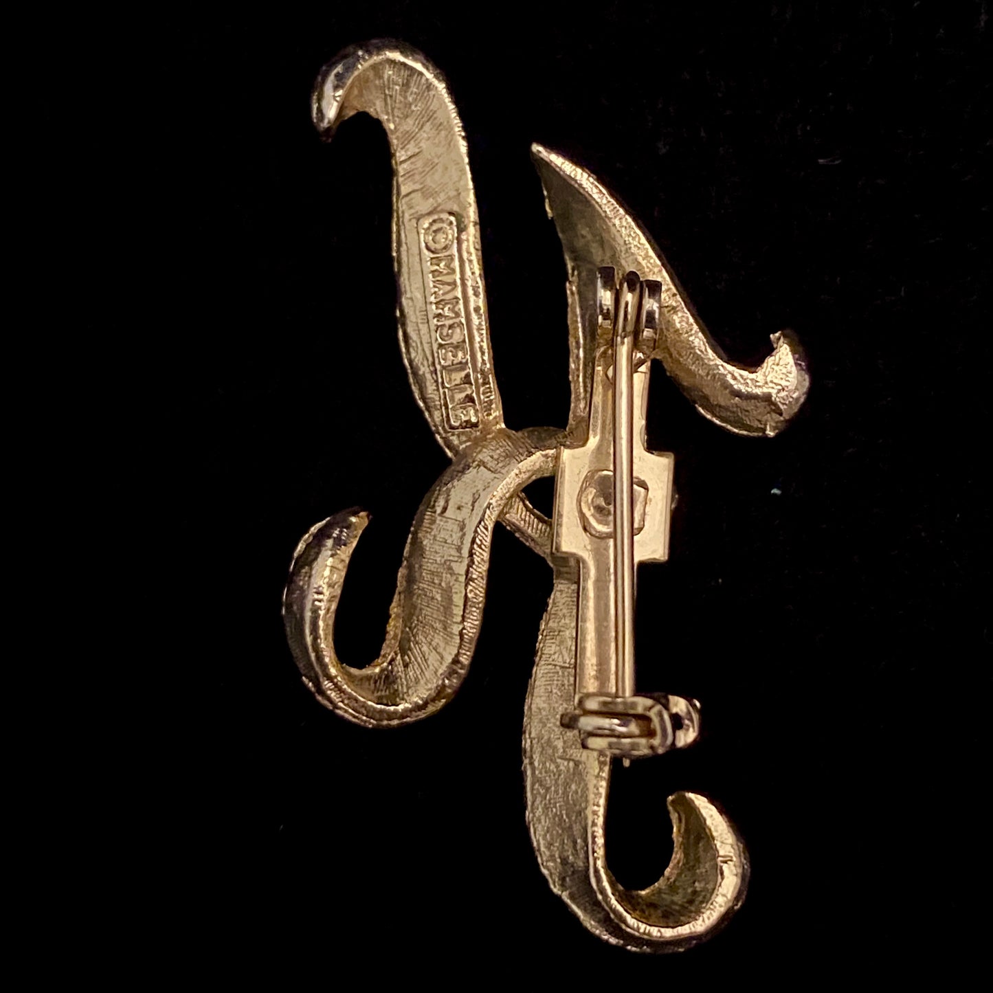 1960s Mamselle Initial 'K' Letter Pin