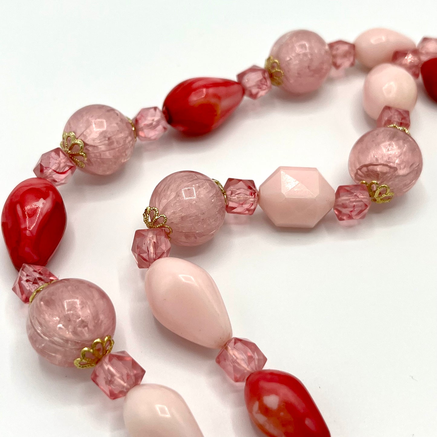1960s Western Germany Pink Bead Necklace