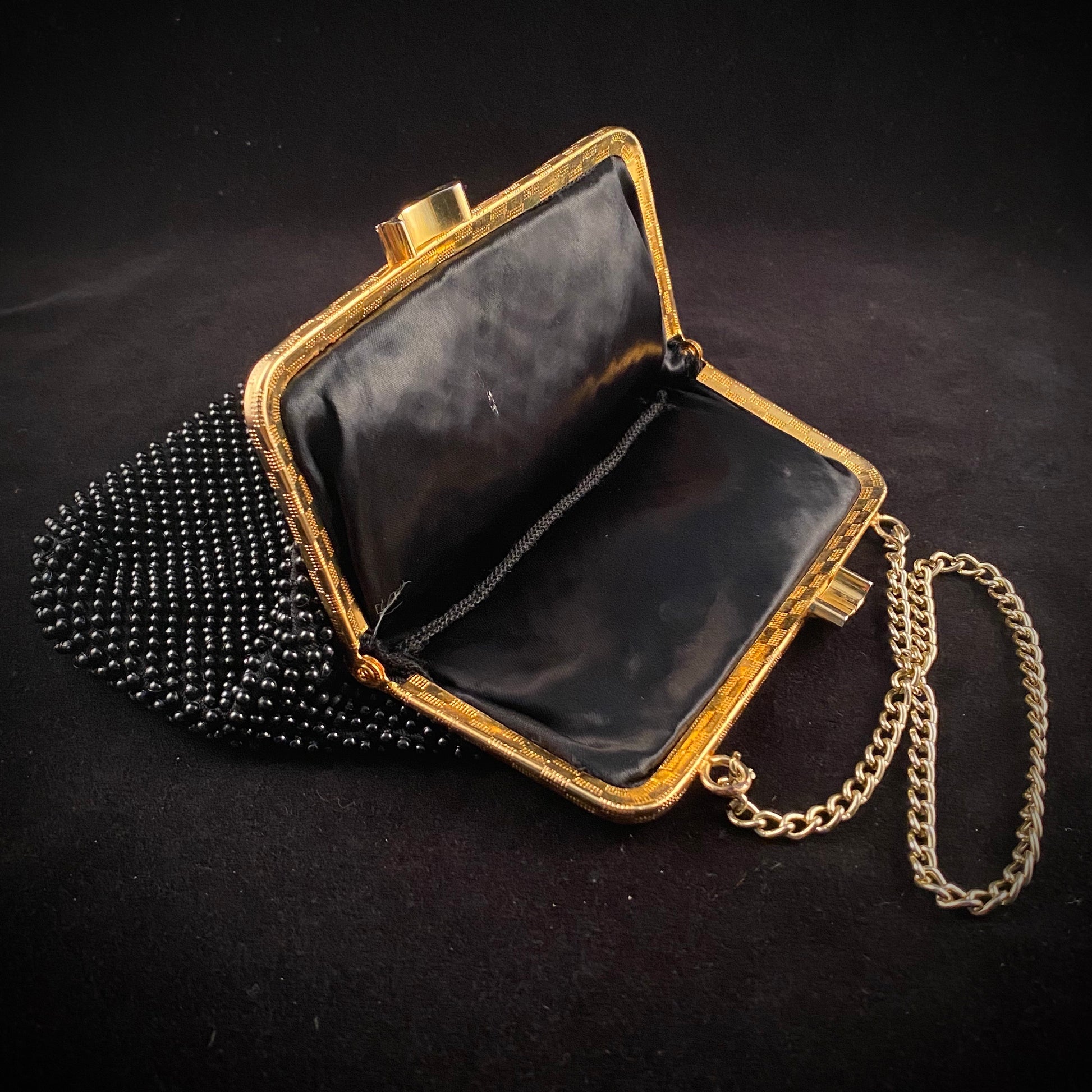 black beaded purse