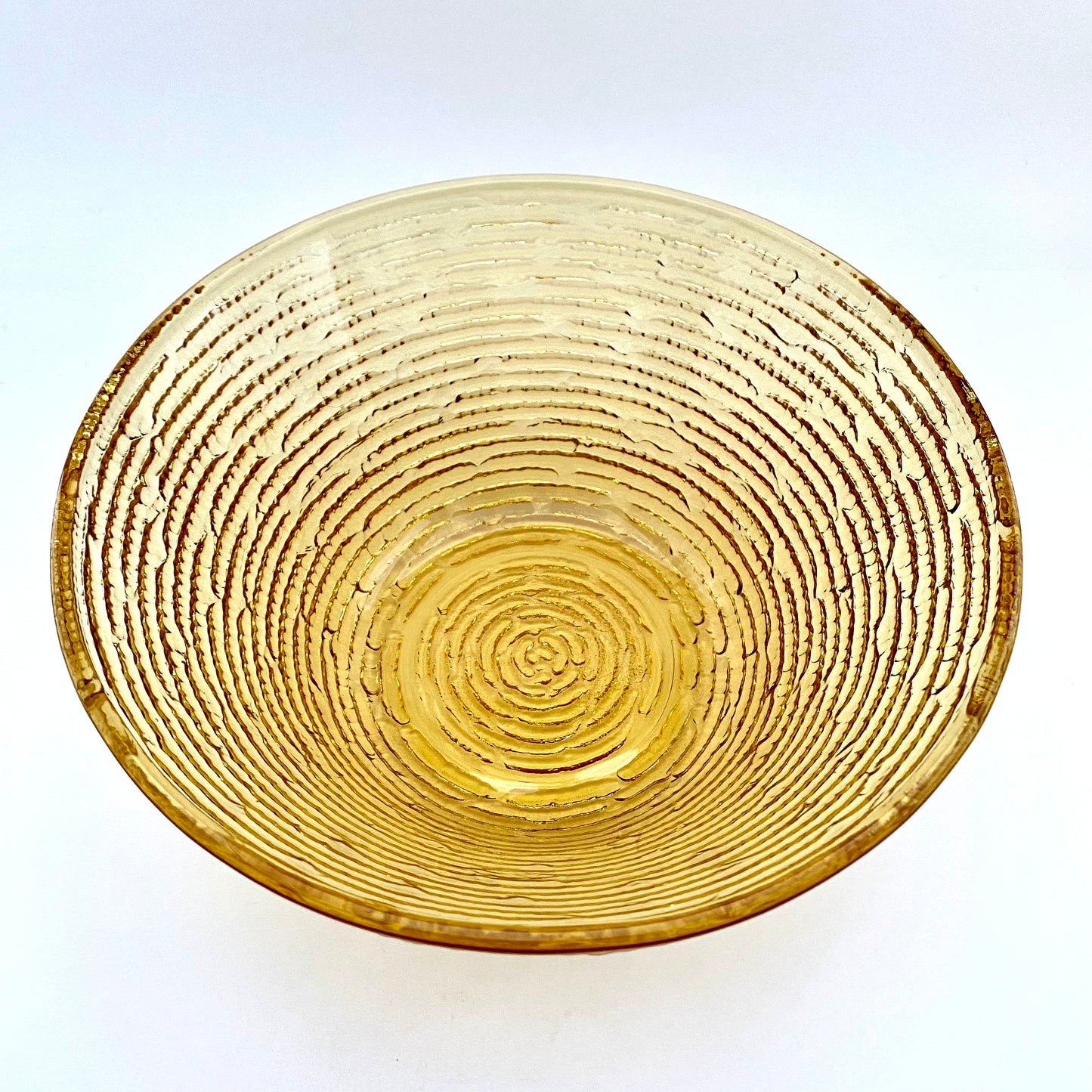 1970s Amber Textured Glass Bowl