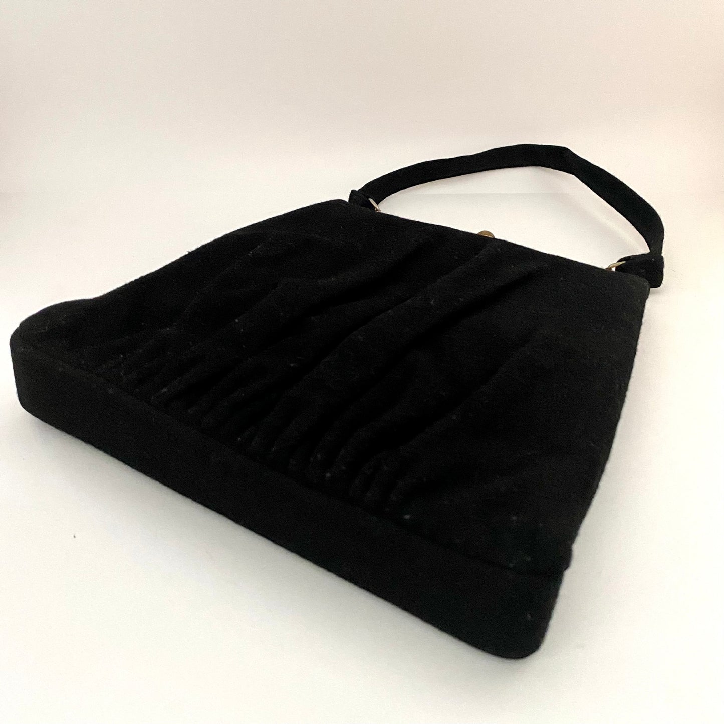 Late 40s/ Early 50s Black Fabric Handbag