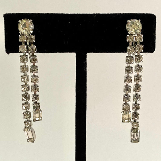 1960s Rhinestone Clip Earrings