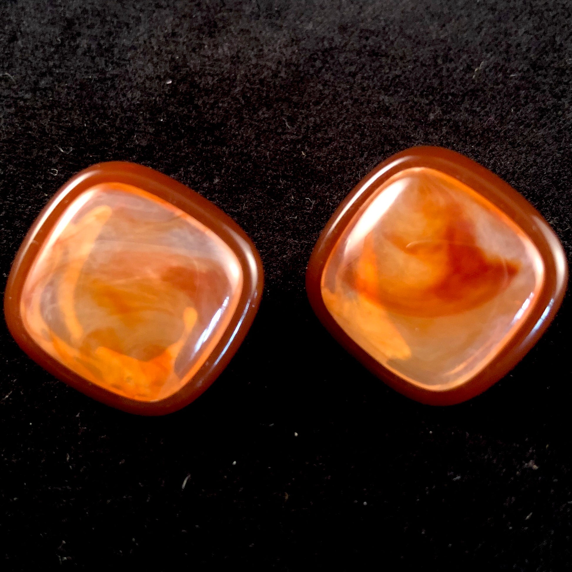 1986 Avon Polished Spectrum Amber Earrings - Retro Kandy Vintage