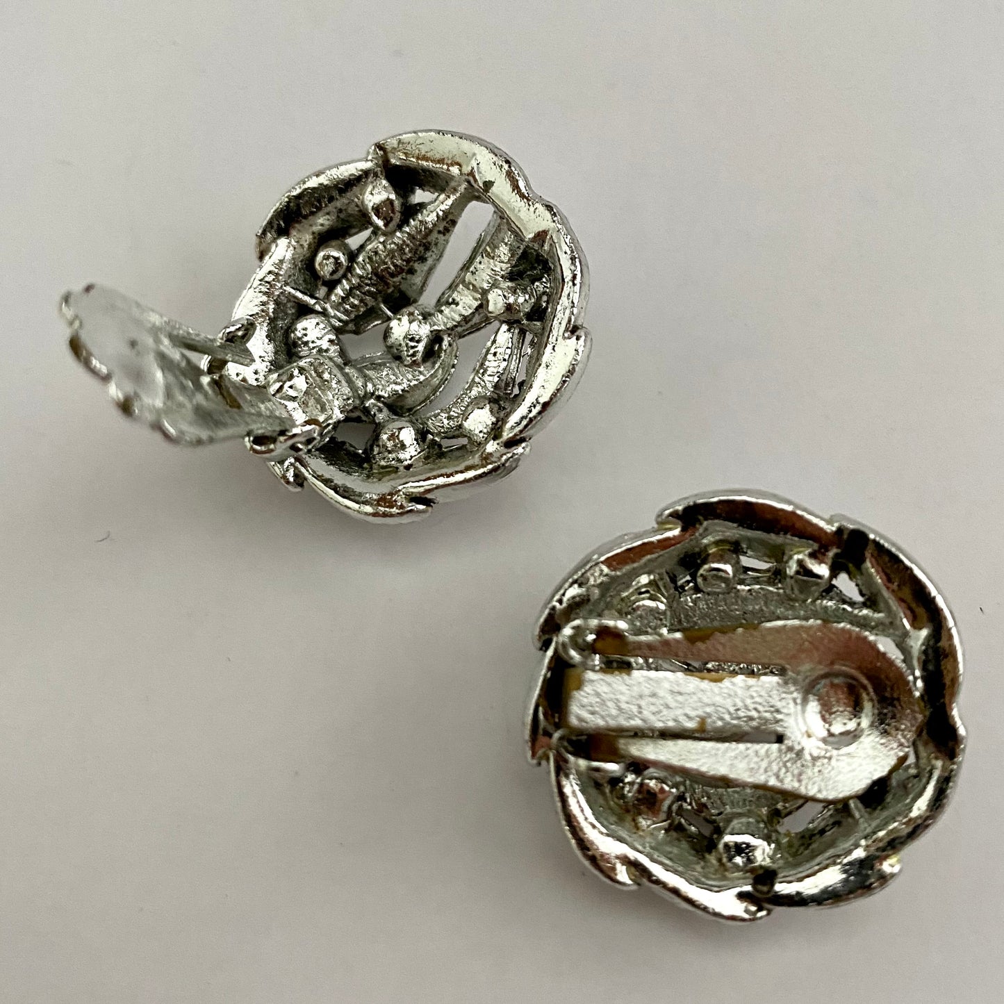 Late 50s/ Early 60s WF Jewels Rhinestone Earrings, Never Worn!