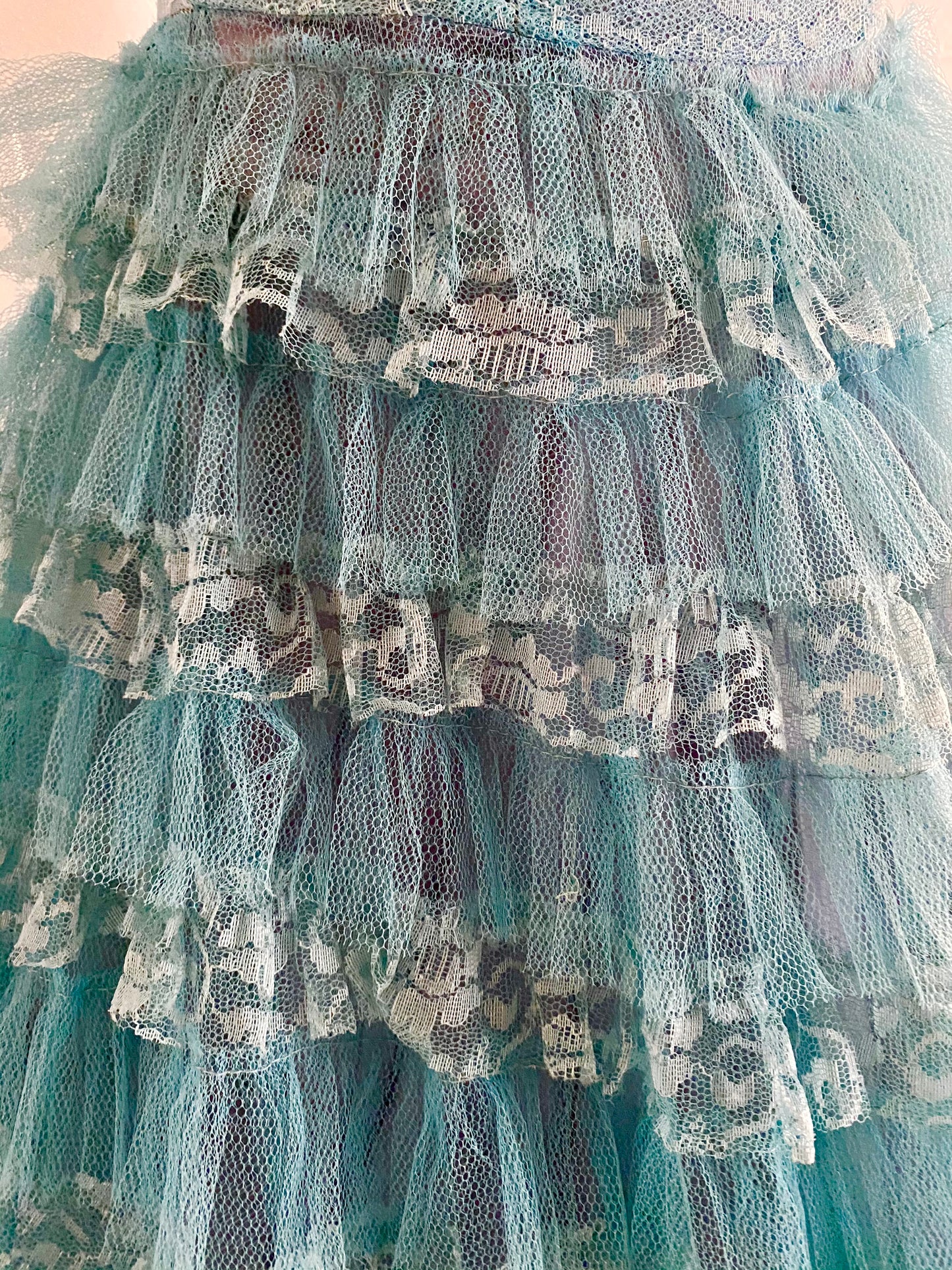 Late 50s/ Early 60s Tulle Strapless Formal Dress