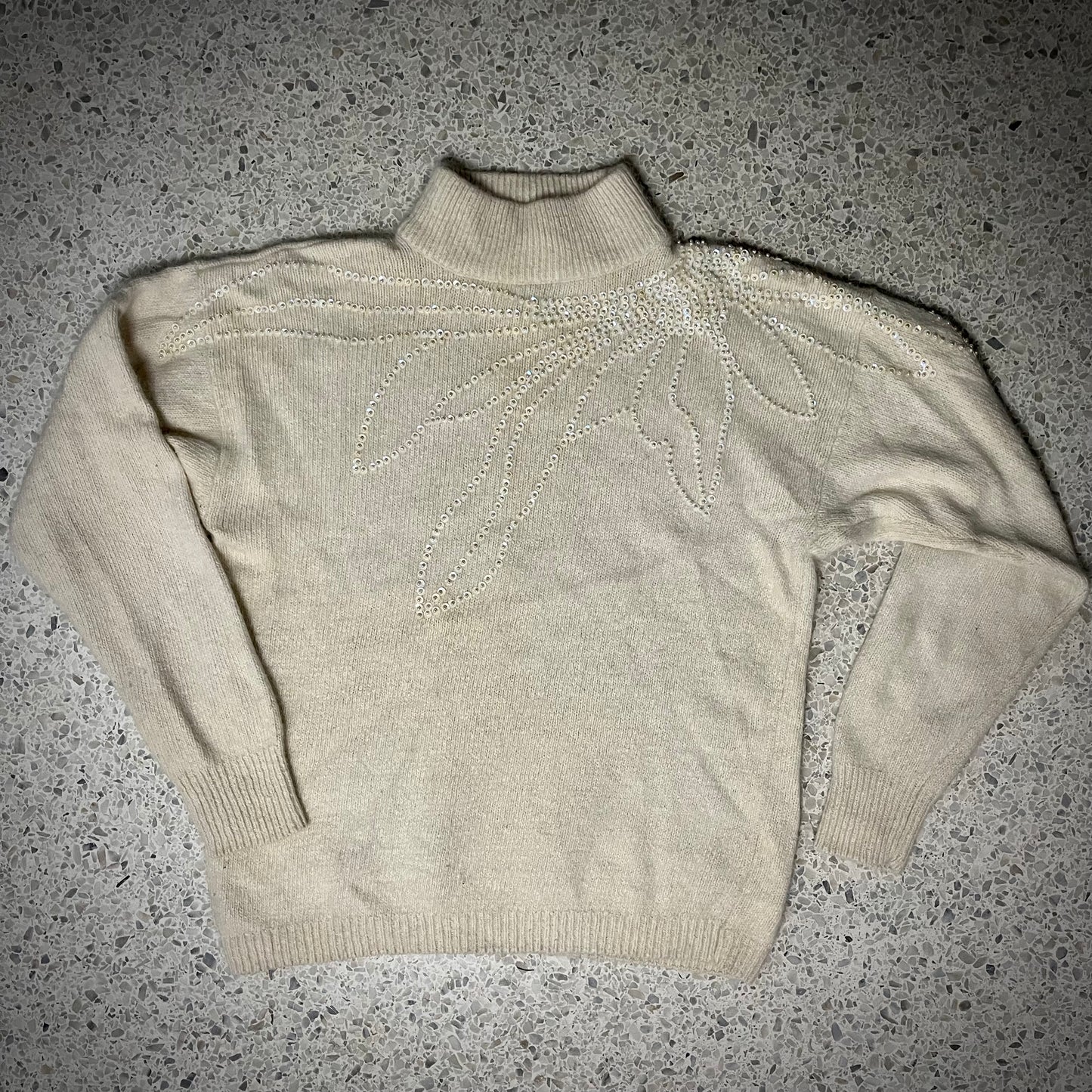 Late 80s/ Early 90s Ce Zanne Silk & Angora Sequin Sweater